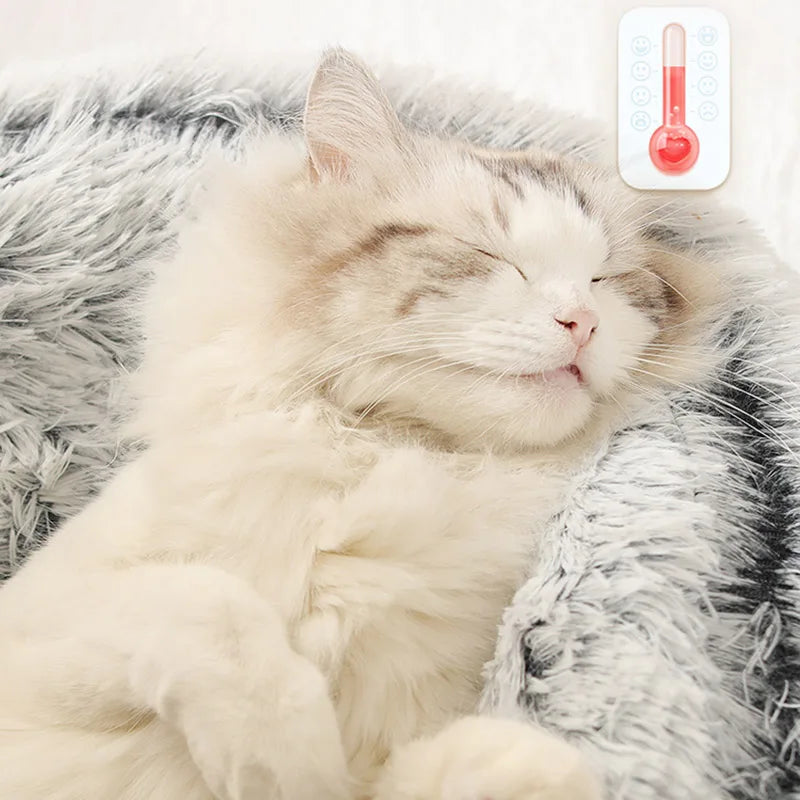 Winter Cat Bed Round Plush Warm Soft Pet Bed for Cat Soft Long Plush Mat For Small Dogs Puppy Sleeping bag Cats Nest - Your Healthy Version