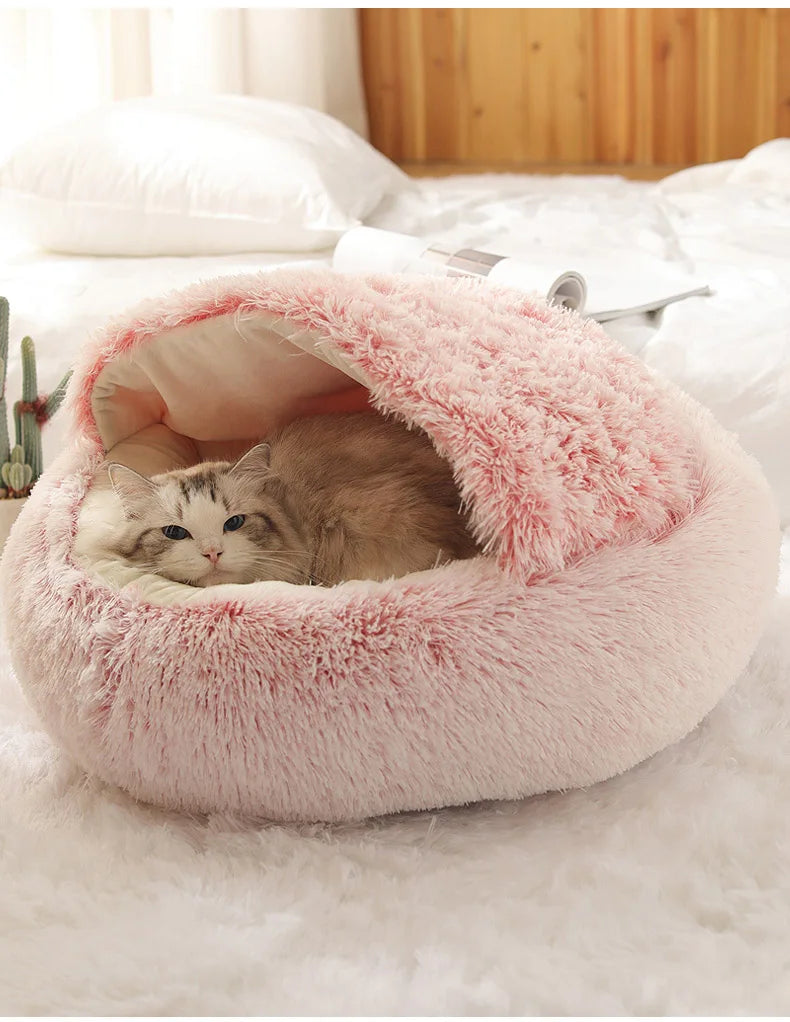 Winter Cat Bed Round Plush Warm Soft Pet Bed for Cat Soft Long Plush Mat For Small Dogs Puppy Sleeping bag Cats Nest - Your Healthy Version