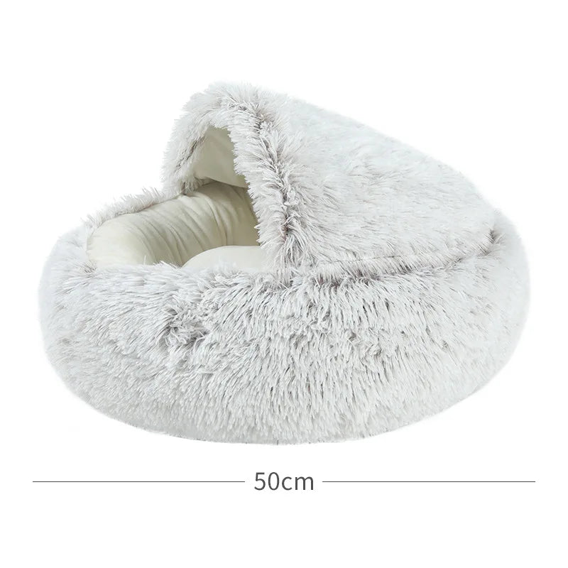 Winter Cat Bed Round Plush Warm Soft Pet Bed for Cat Soft Long Plush Mat For Small Dogs Puppy Sleeping bag Cats Nest - Your Healthy Version