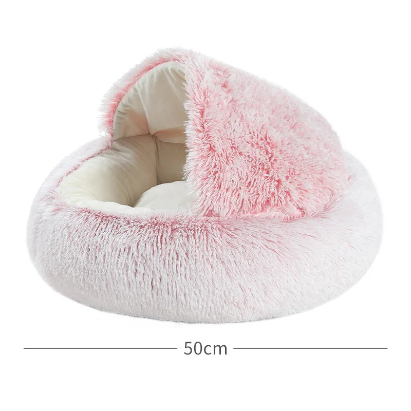 Winter Cat Bed Round Plush Warm Soft Pet Bed for Cat Soft Long Plush Mat For Small Dogs Puppy Sleeping bag Cats Nest - Your Healthy Version