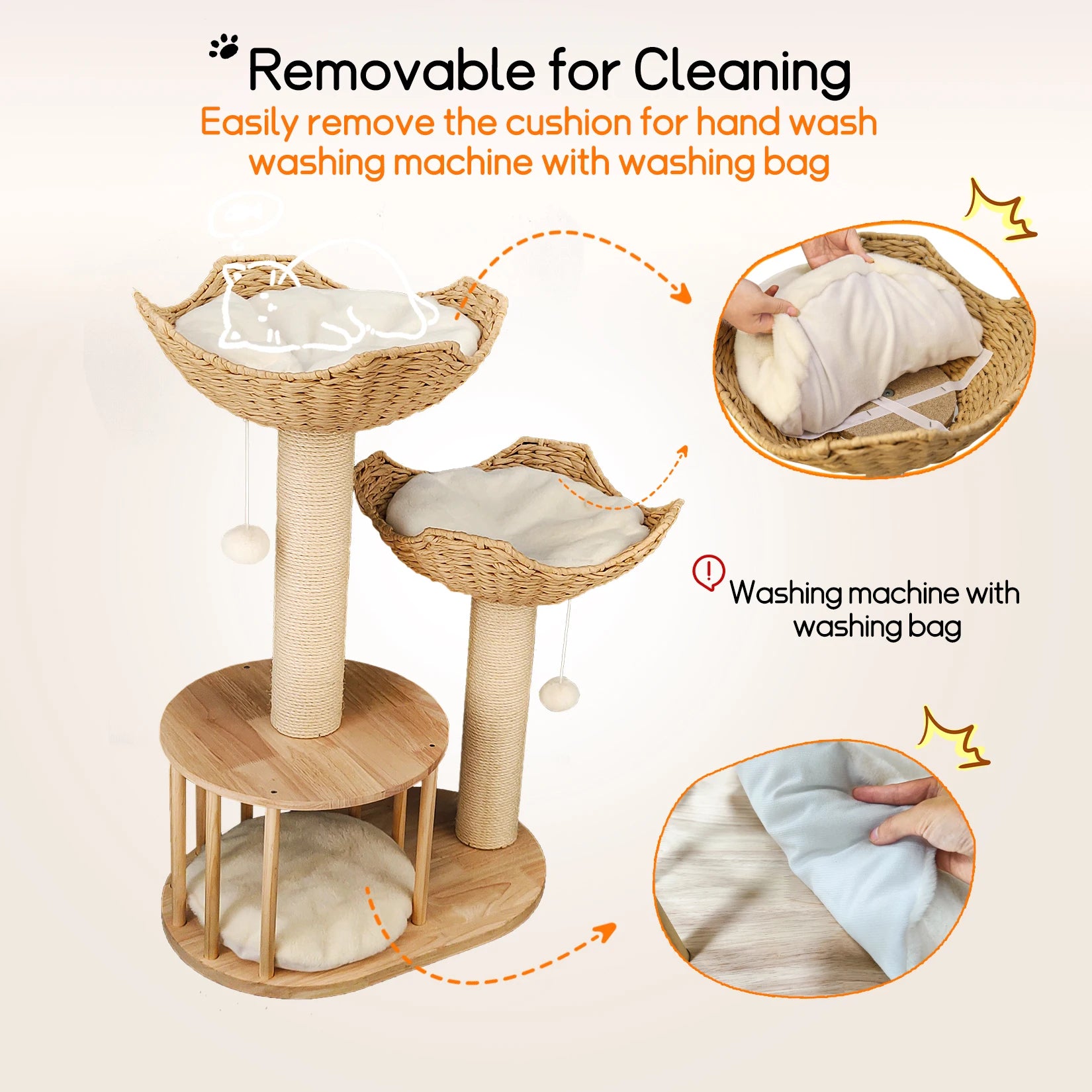 3-Tier Cat Tree Padded Plush Napping Perches Kitten Condo Sisal Rope Scratching Posts and Hanging Toy Tower for Indoor Kitties - Your Healthy Version