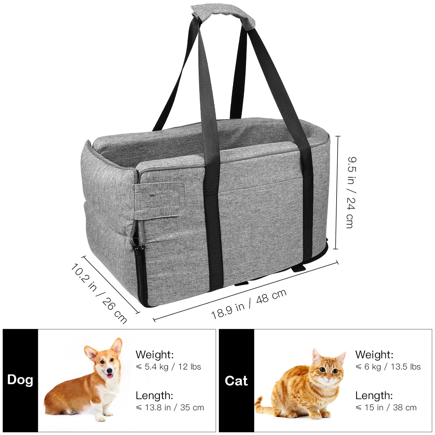 Doggie and Cat Car Seats Small Dogs Armrest Console - Your Healthy Version