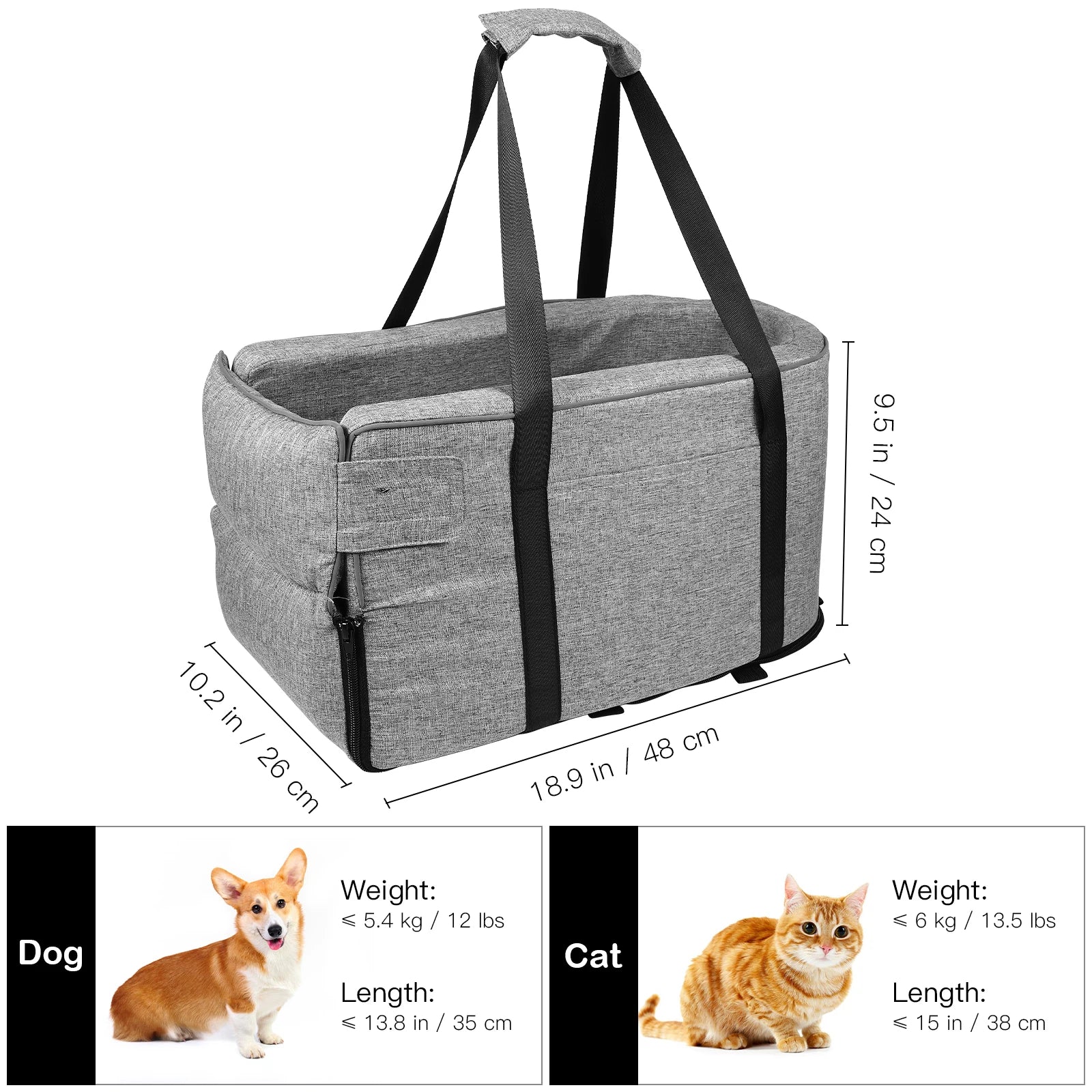 Doggie and Cat Car Seats Small Dogs Armrest Console - Your Healthy Version
