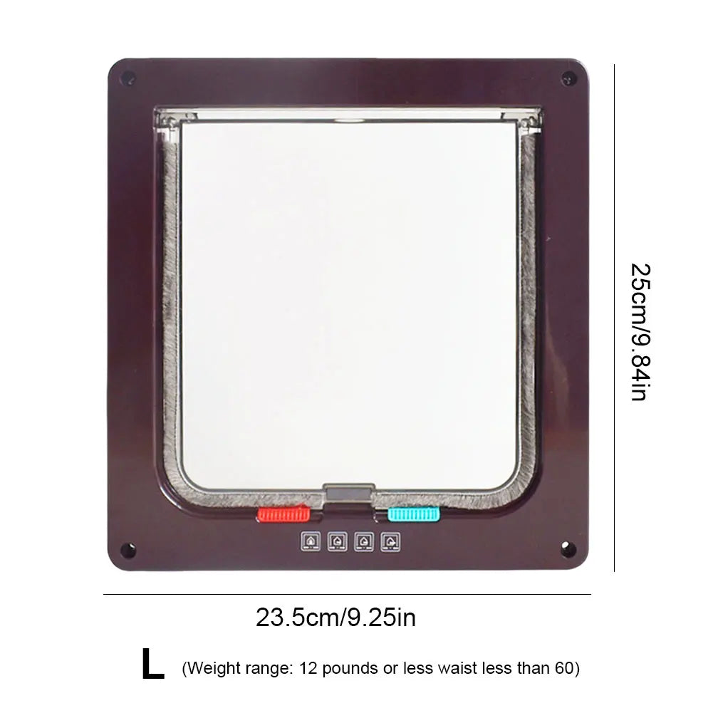 Smart Pet Door 4 Way Lock Security Flap Sliding Door Controllable Switch Cat Puppy Safety Gate Dog Kitten Flap Door Pet Supplies - Your Healthy Version