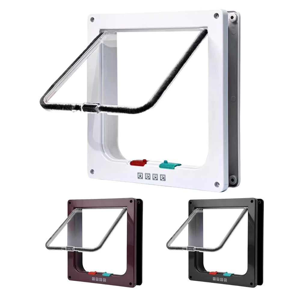 Smart Pet Door 4 Way Lock Security Flap Sliding Door Controllable Switch Cat Puppy Safety Gate Dog Kitten Flap Door Pet Supplies - Your Healthy Version