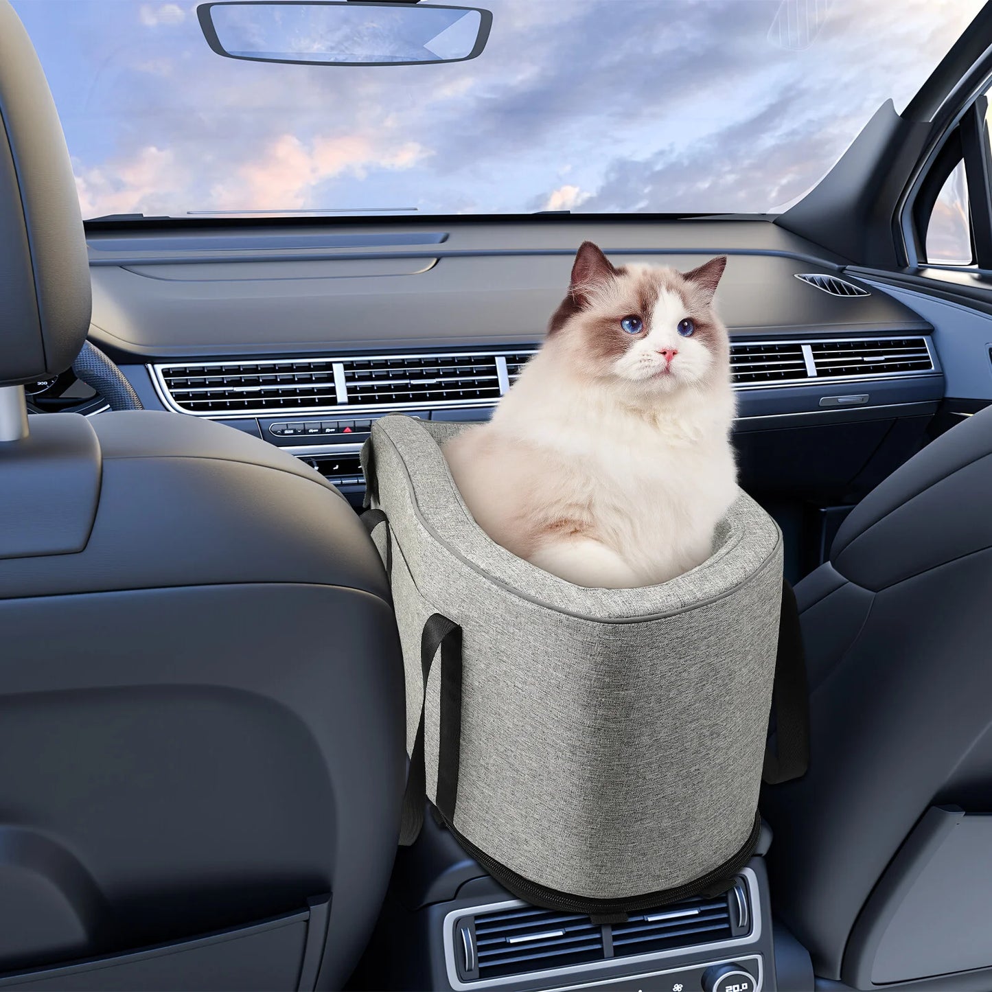 Doggie and Cat Car Seats Small Dogs Armrest Console - Your Healthy Version