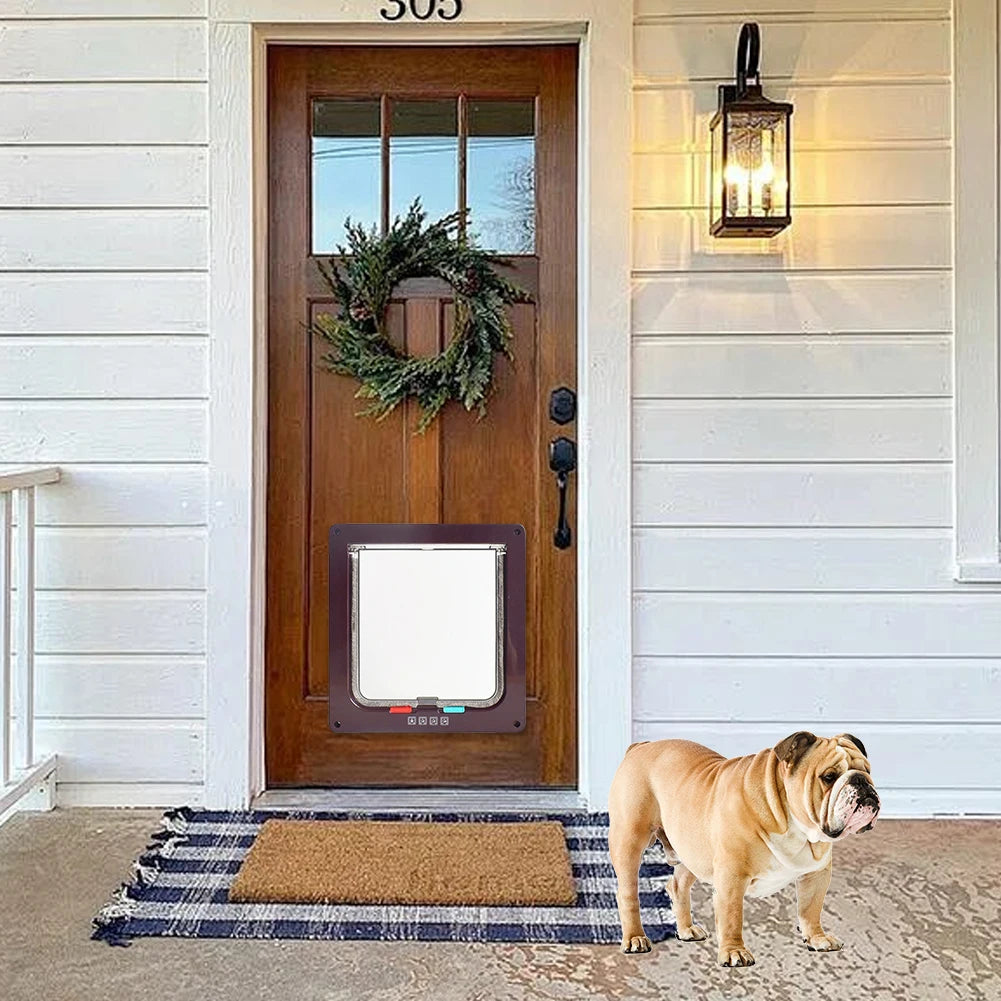 Smart Pet Door 4 Way Lock Security Flap Sliding Door Controllable Switch Cat Puppy Safety Gate Dog Kitten Flap Door Pet Supplies - Your Healthy Version