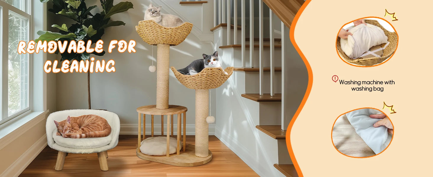 3-Tier Cat Tree Padded Plush Napping Perches Kitten Condo Sisal Rope Scratching Posts and Hanging Toy Tower for Indoor Kitties - Your Healthy Version