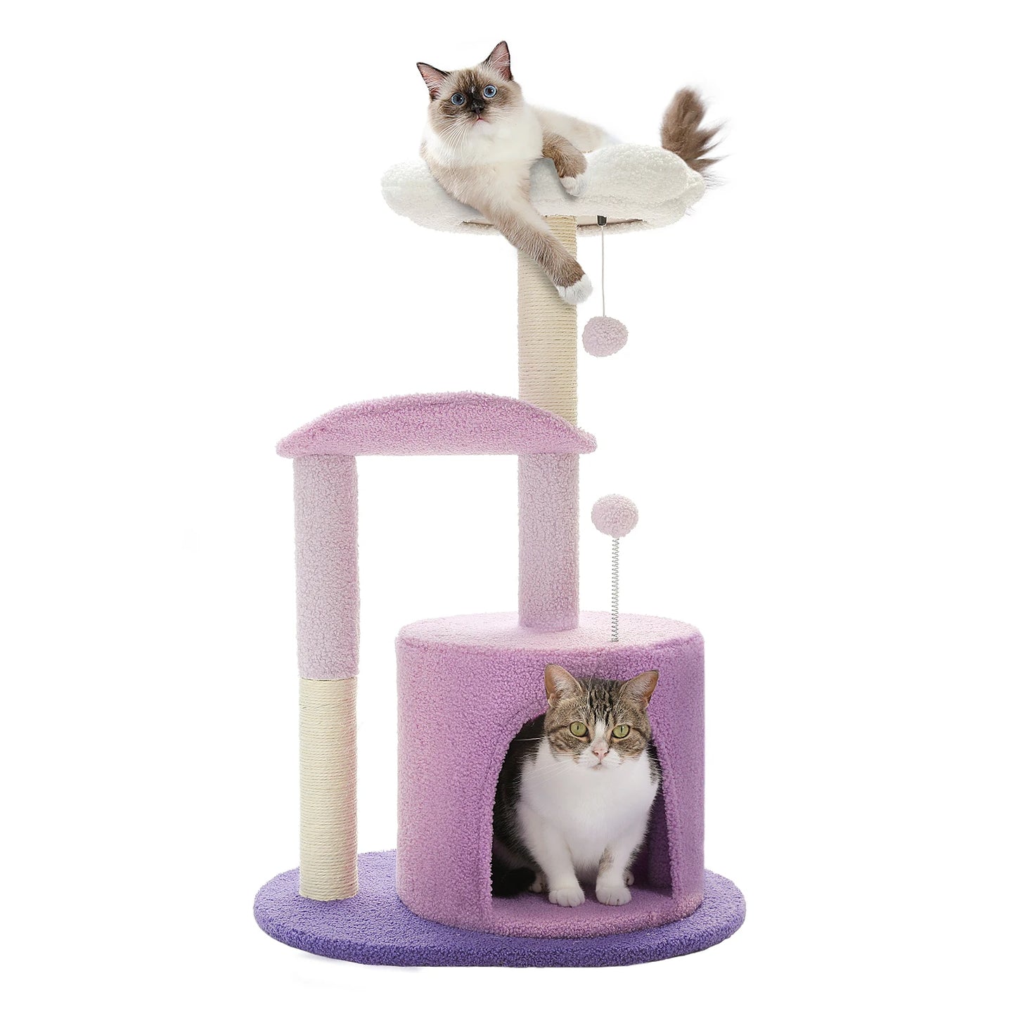 Flower Cat Tree with Natural Sisal Scratching Post, Cozy Cat Condo, Top Perch, Small Cat Tower for Small Indoor Cats, Pet Toys - Your Healthy Version
