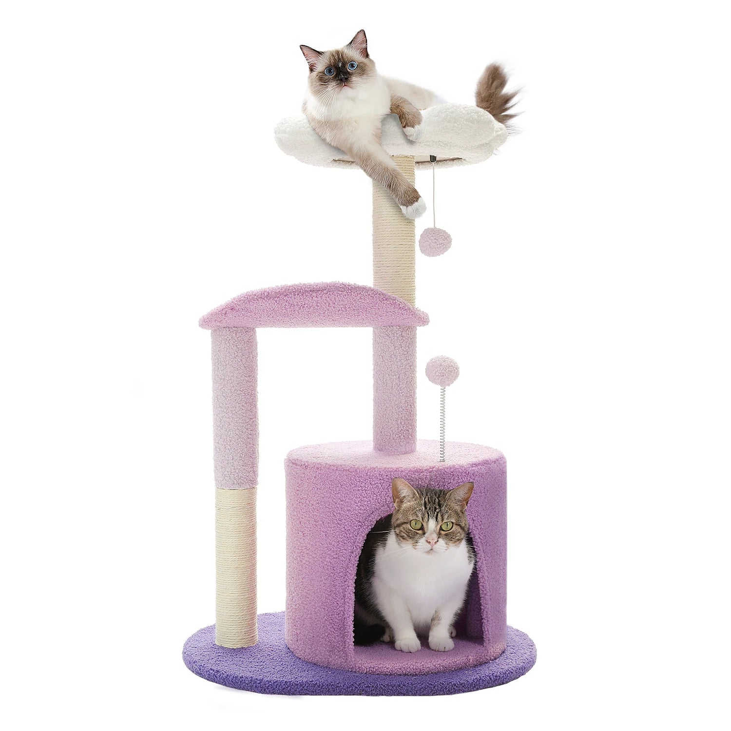 Flower Cat Tree with Natural Sisal Scratching Post, Cozy Cat Condo, Top Perch, Small Cat Tower for Small Indoor Cats, Pet Toys - Your Healthy Version