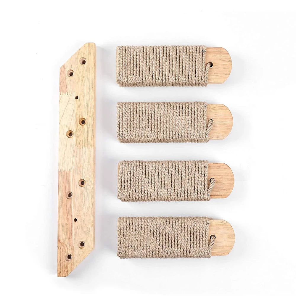 Cat Climbing Shelf Wall Mounted Four Step Stairway With Sisal Scratching Post For Cats Tree Tower Platform Jumping Pet Furniture - Your Healthy Version