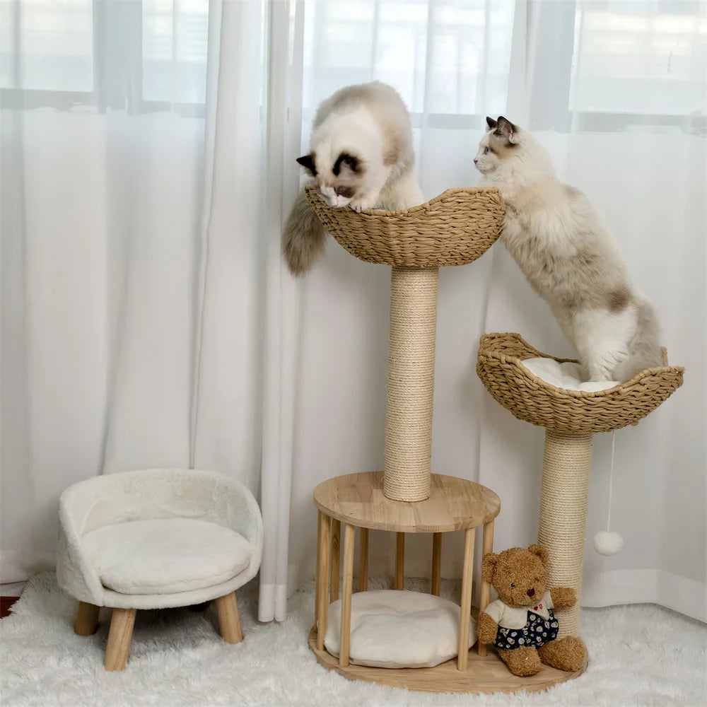 3-Tier Cat Tree Padded Plush Napping Perches Kitten Condo Sisal Rope Scratching Posts and Hanging Toy Tower for Indoor Kitties - Your Healthy Version