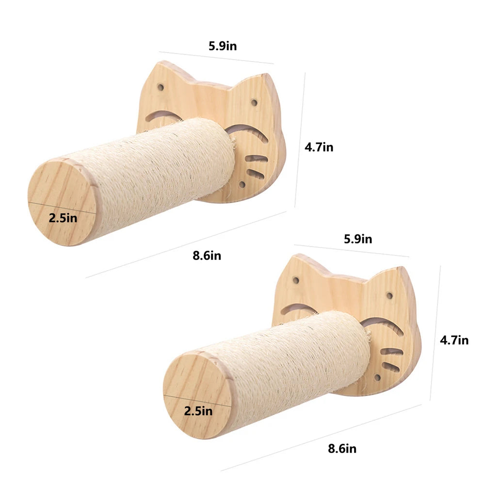 Cat Climbing Shelf Wall Mounted Four Step Stairway With Sisal Scratching Post For Cats Tree Tower Platform Jumping Pet Furniture - Your Healthy Version