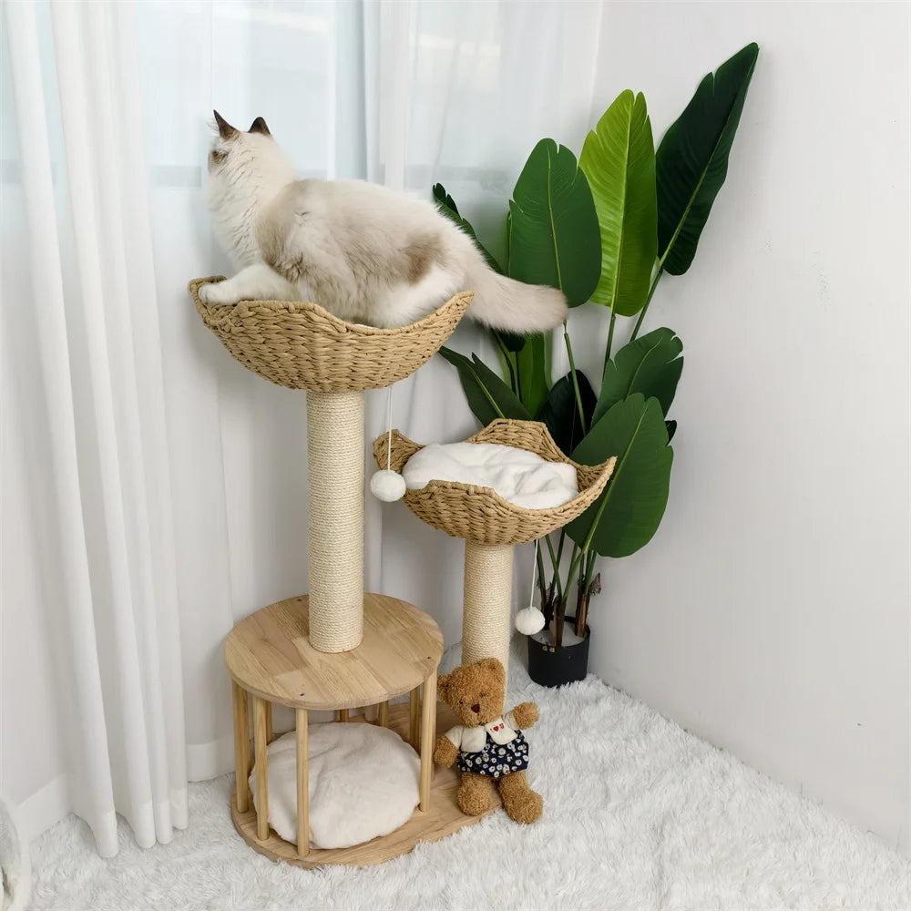 3-Tier Cat Tree Padded Plush Napping Perches Kitten Condo Sisal Rope Scratching Posts and Hanging Toy Tower for Indoor Kitties - Your Healthy Version
