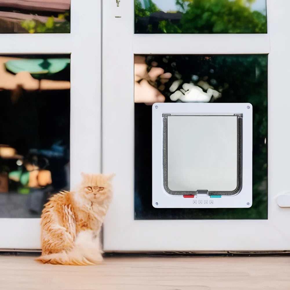 Smart Pet Door 4 Way Lock Security Flap Sliding Door Controllable Switch Cat Puppy Safety Gate Dog Kitten Flap Door Pet Supplies - Your Healthy Version