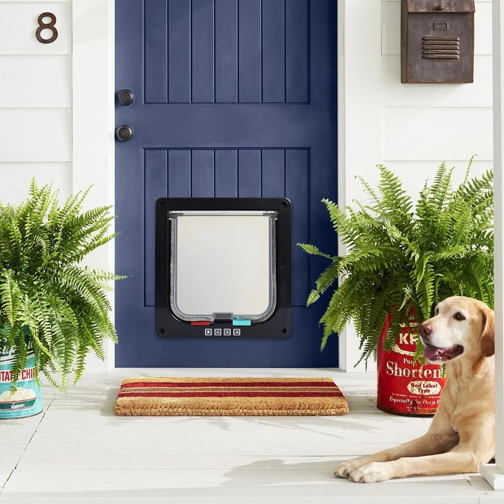 Smart Pet Door 4 Way Lock Security Flap Sliding Door Controllable Switch Cat Puppy Safety Gate Dog Kitten Flap Door Pet Supplies - Your Healthy Version