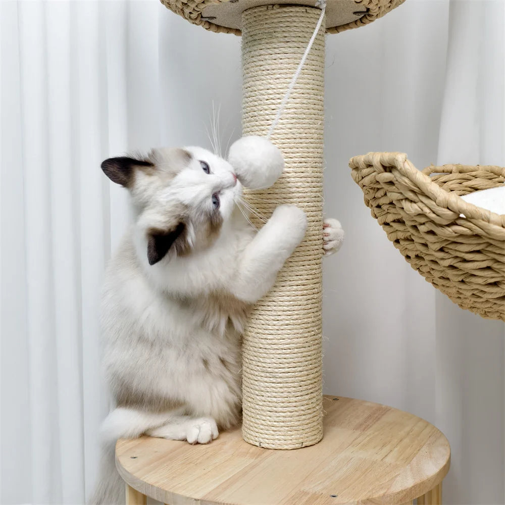 3-Tier Cat Tree Padded Plush Napping Perches Kitten Condo Sisal Rope Scratching Posts and Hanging Toy Tower for Indoor Kitties - Your Healthy Version