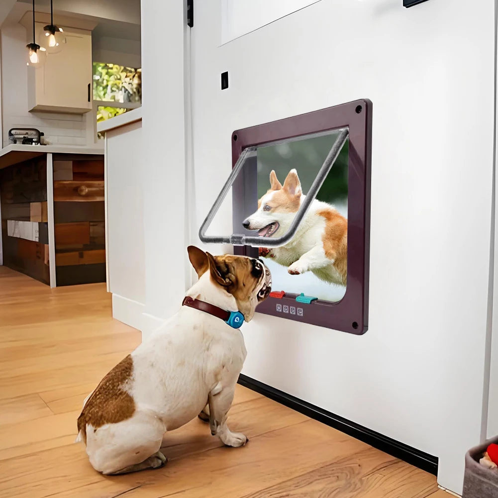 Smart Pet Door 4 Way Lock Security Flap Sliding Door Controllable Switch Cat Puppy Safety Gate Dog Kitten Flap Door Pet Supplies - Your Healthy Version