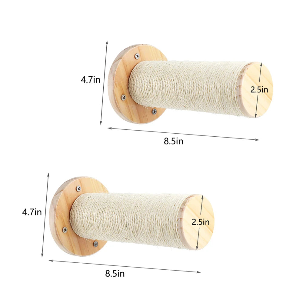 Cat Climbing Shelf Wall Mounted Four Step Stairway With Sisal Scratching Post For Cats Tree Tower Platform Jumping Pet Furniture - Your Healthy Version