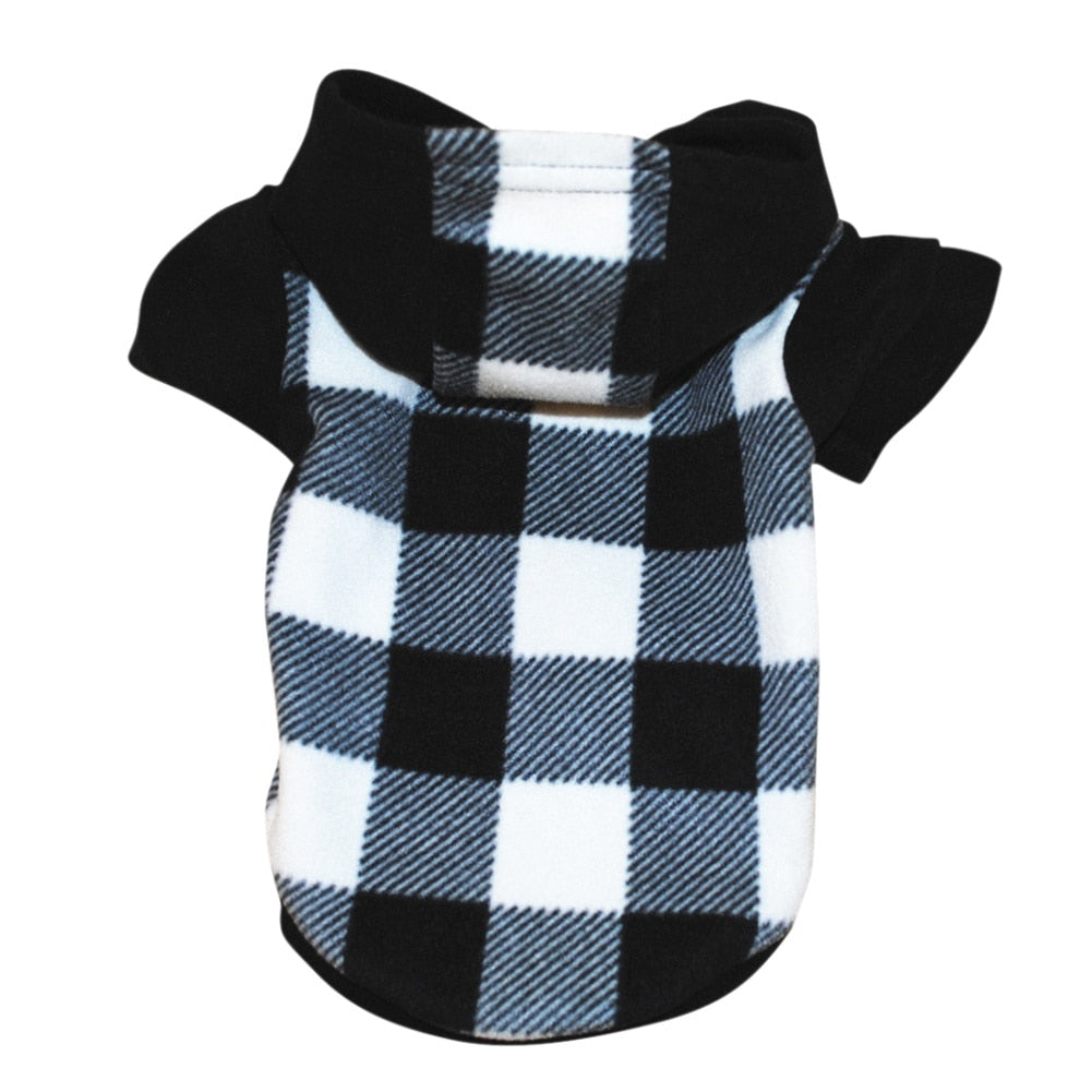 Dog Winter Coat Thicker Fleece Dog Hoodie Jacket Red and Black Plaid Pet Warm Outfit Windproof Vest For Small Puppy Dogs - Your Healthy Version