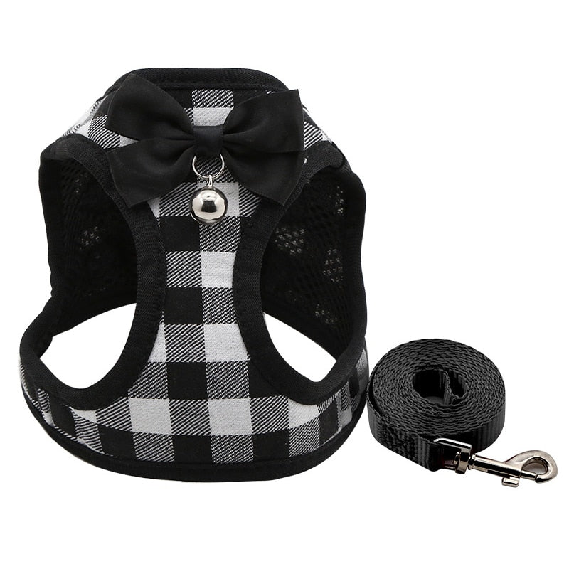 Adjustable Cat Harness Breathable Mesh Kitten Harness Leash Set With Bell Bowknot Pet Harness For Cat Dog Puppy Cat Accessories - Your Healthy Version