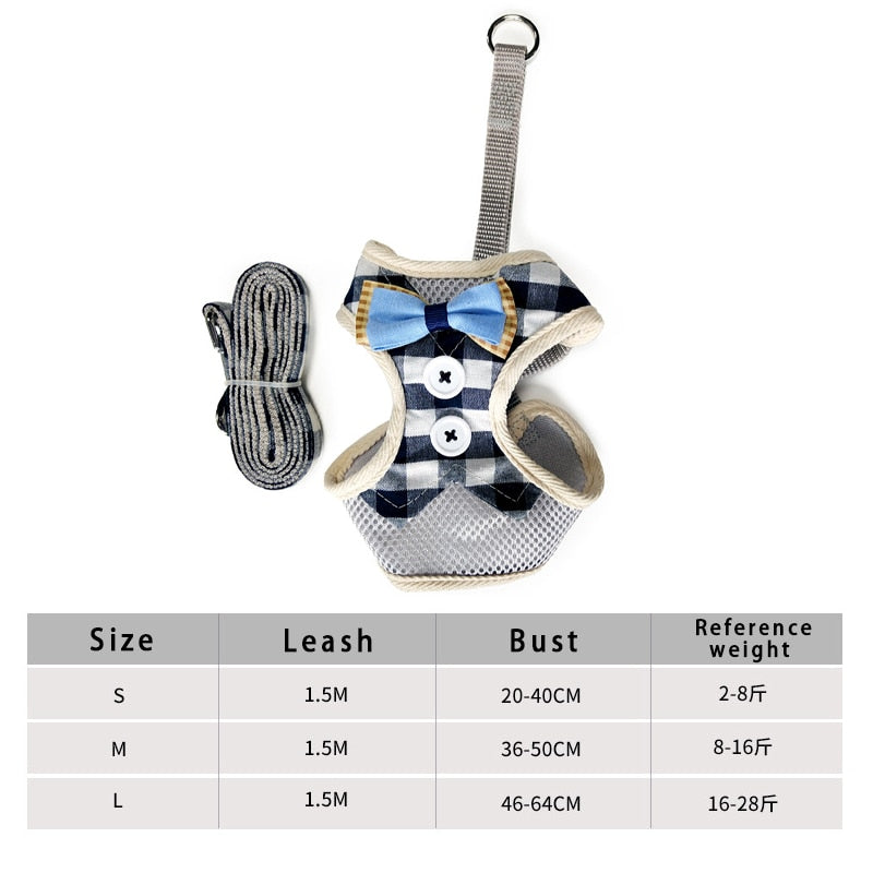 Adjustable Cat Harness Breathable Mesh Kitten Harness Leash Set With Bell Bowknot Pet Harness For Cat Dog Puppy Cat Accessories - Your Healthy Version