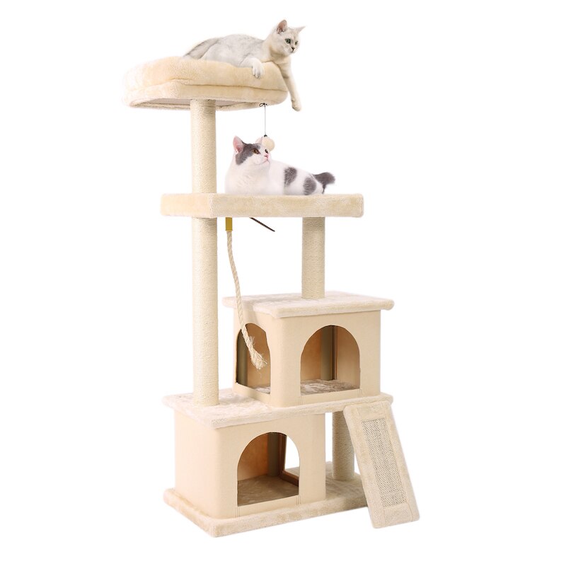Luxury Cat Tree Condo Furniture Kitten Activity Tower Pet Kitty Play House with Scratching Posts Perches Hammoc - Your Healthy Version