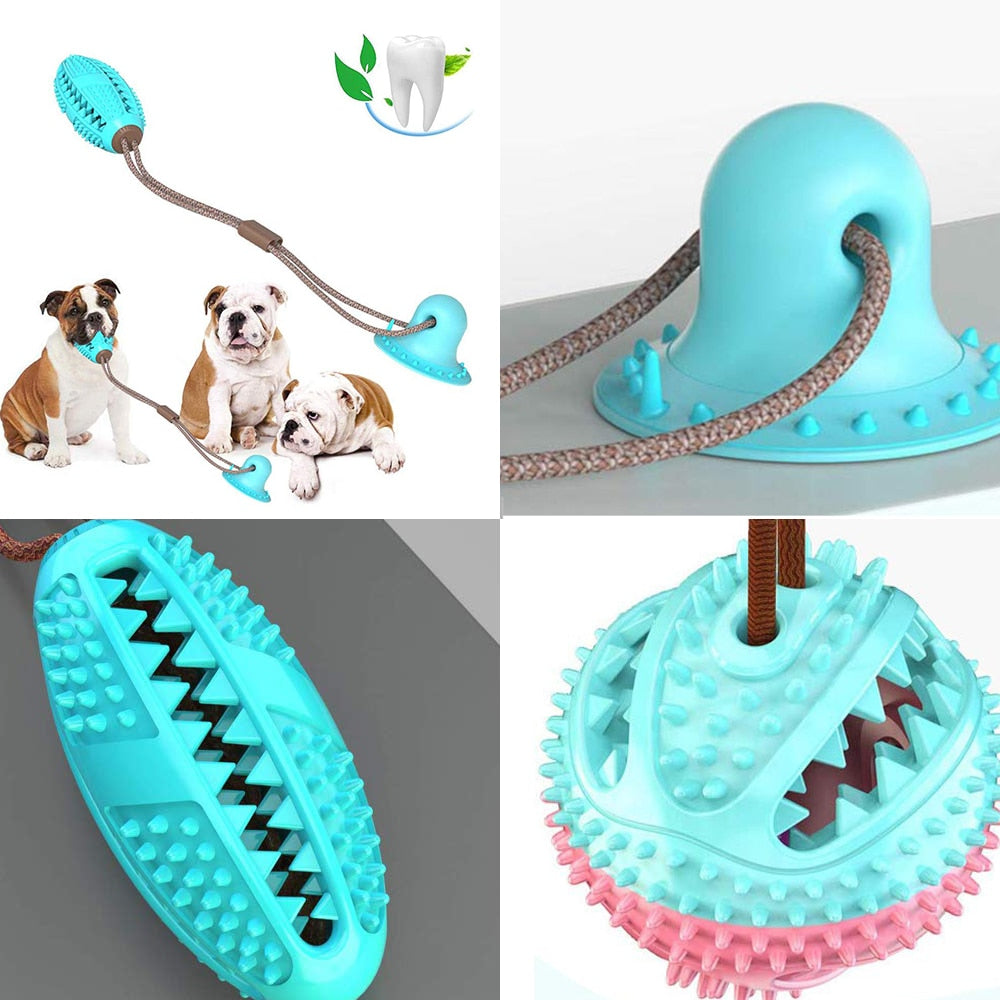 Dog Toys Silicon Suction Cup Tug Interactive Dog Ball Toy For Pet Chew Bite Tooth Cleaning Toothbrush Feeding Pet Supplies - Your Healthy Version