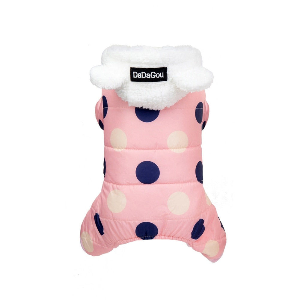 Dog Clothes Hoodie Coat with Polka Dot Winter Warm Dog Puppy Clothes for Small Pet Clothes Jumpsuit For small dog - Your Healthy Version