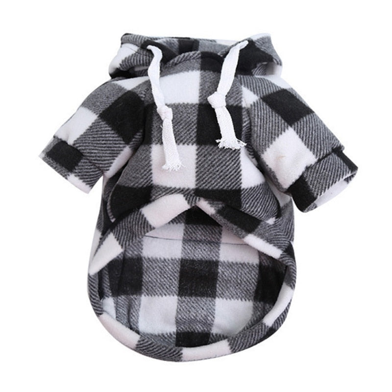 British Style Winter Dog Clothes Plaid Hoodie Jacket Thicker Warm Big Dog Coat Jacket For Small Middle Large Dog Clothing - Your Healthy Version