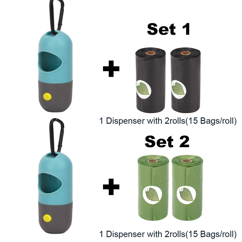 Degradable Dog Poop Bag Dispenser LED light Waste Bags for Dog Poop Bag Holder Box Cat Dog Waste Garbage Bag Cleaning Supplies - Your Healthy Version