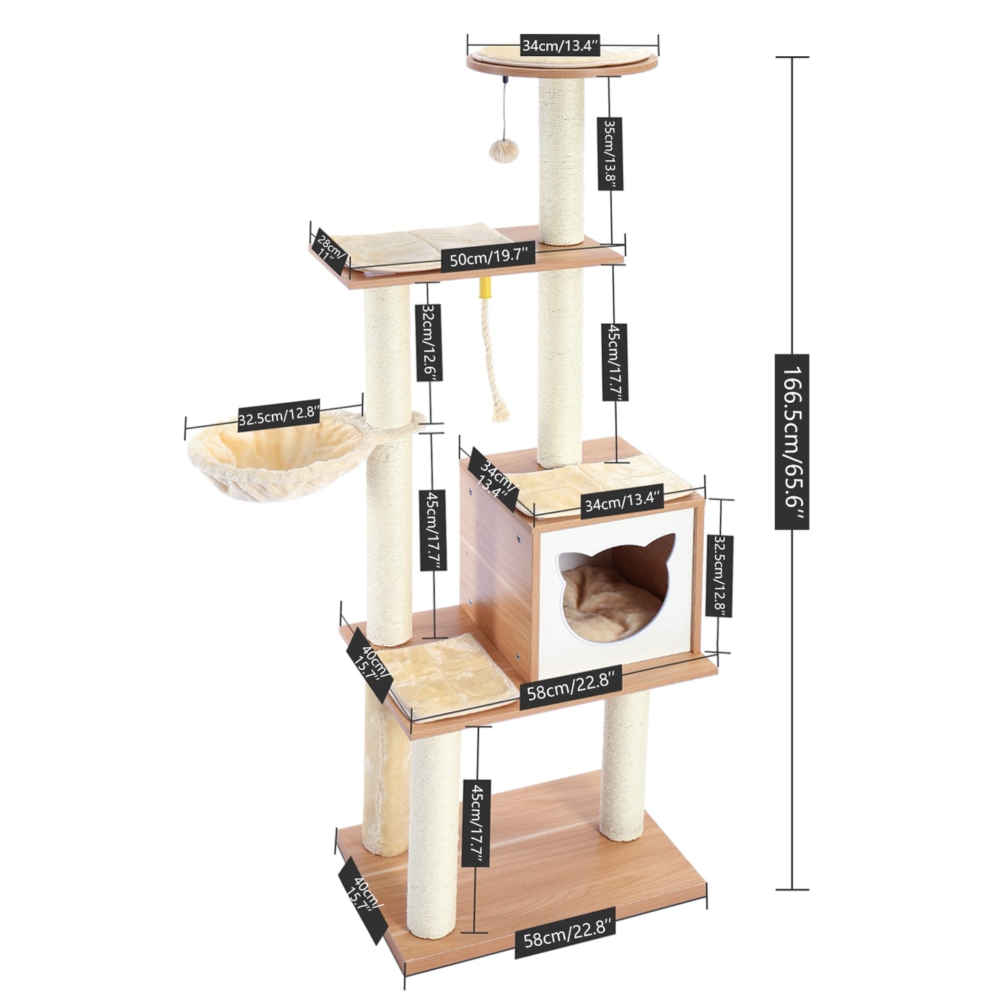 Cat Tree House Condo Cat’s Activity Center with Double Condo Indoor Soft Perch Fully Wrapped Scratching Sisal Post rascador gato - Your Healthy Version