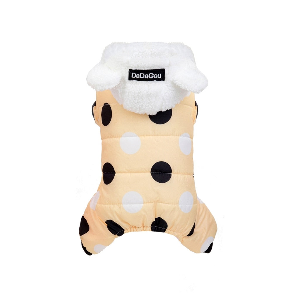 Dog Clothes Hoodie Coat with Polka Dot Winter Warm Dog Puppy Clothes for Small Pet Clothes Jumpsuit For small dog - Your Healthy Version