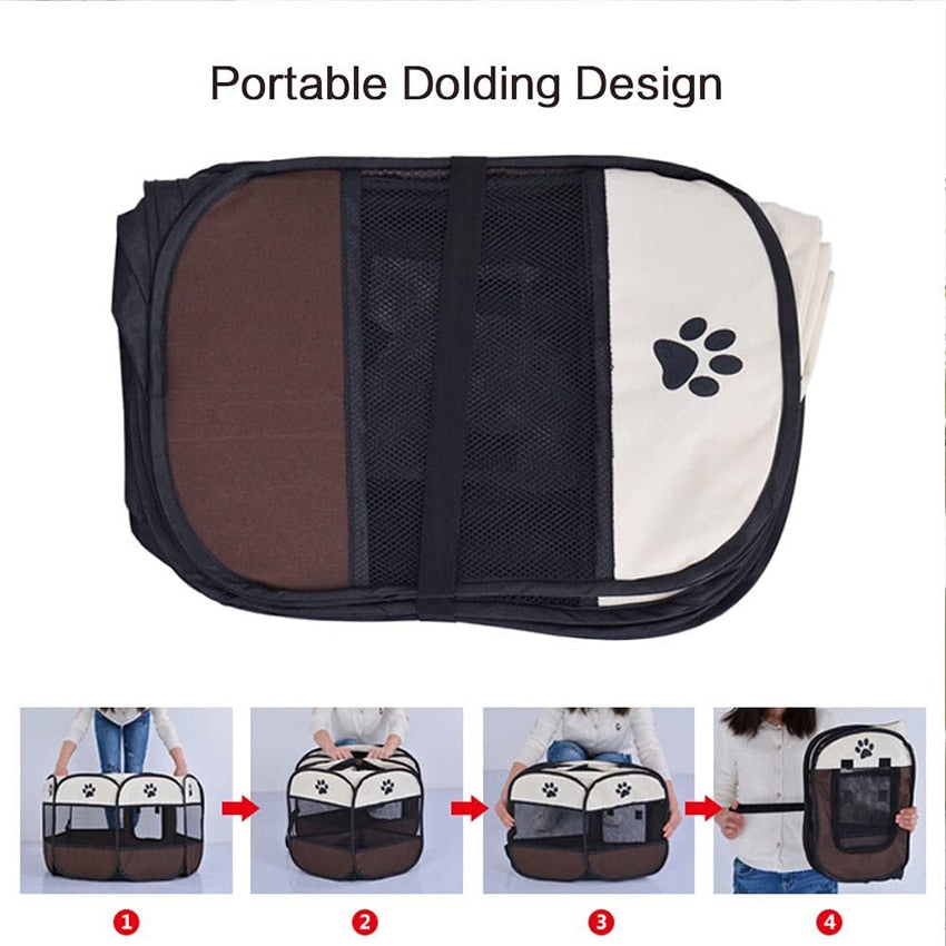 Pet Tent Portable Dog House Folding Pet Cage Indoor Cat Tent Puppy Kennel House For Large Dogs Cat Rabbits Outdoor Pet Playpen - Your Healthy Version