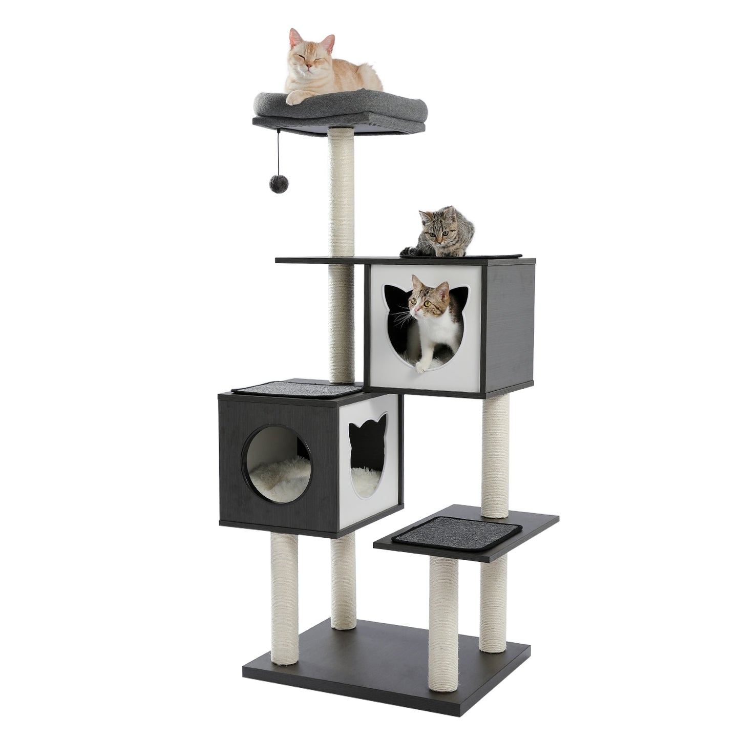Luxury Cat Tree Condo Furniture Kitten Activity Tower Pet Kitty Play House with Scratching Posts Perches Hammoc - Your Healthy Version