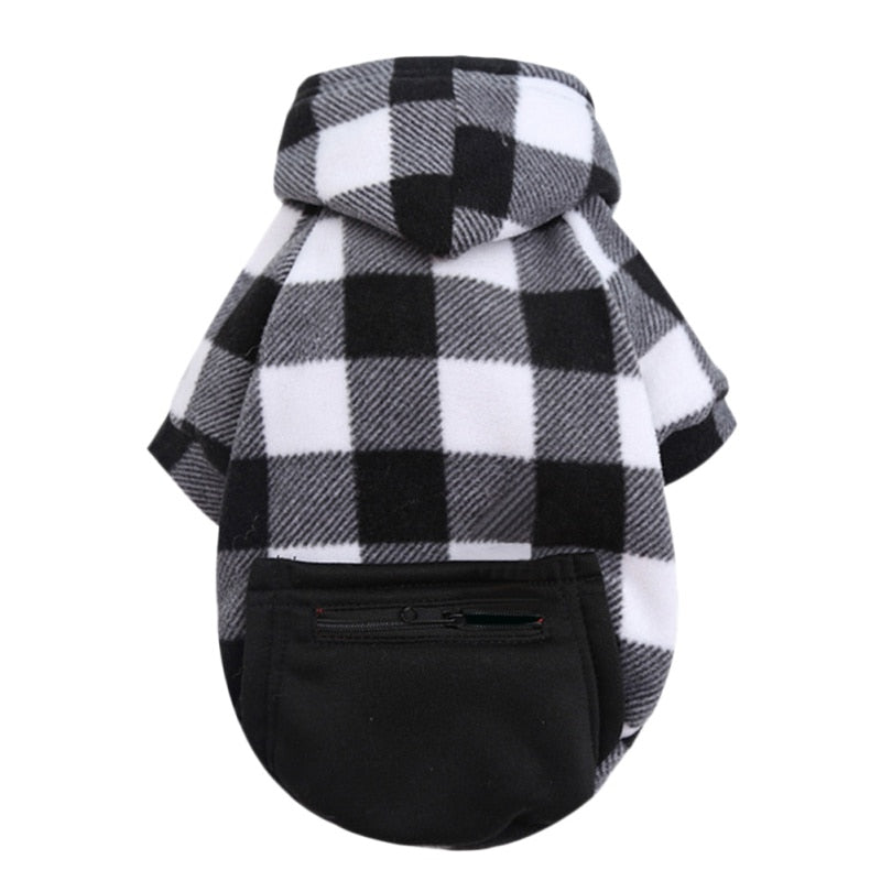 British Style Winter Dog Clothes Plaid Hoodie Jacket Thicker Warm Big Dog Coat Jacket For Small Middle Large Dog Clothing - Your Healthy Version
