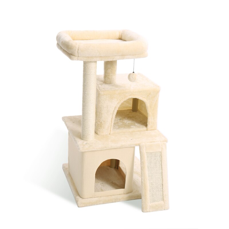 Luxury Cat Tree Condo Furniture Kitten Activity Tower Pet Kitty Play House with Scratching Posts Perches Hammoc - Your Healthy Version