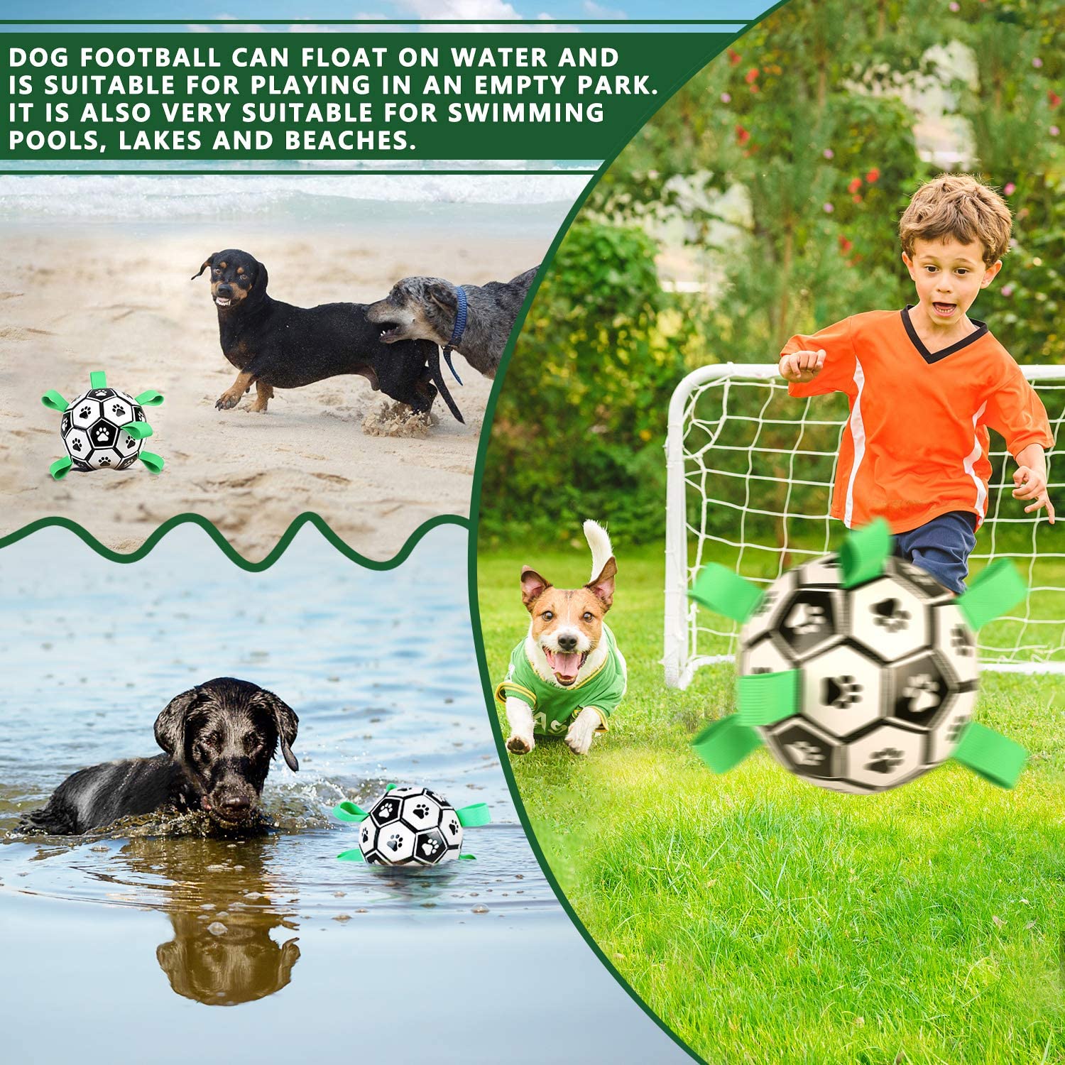 Dog Toy Interactive Pet Football Toys with Grab Tabs Dog Outdoor training Soccer Pet Bite Chew Balls for Dog accessories - Your Healthy Version