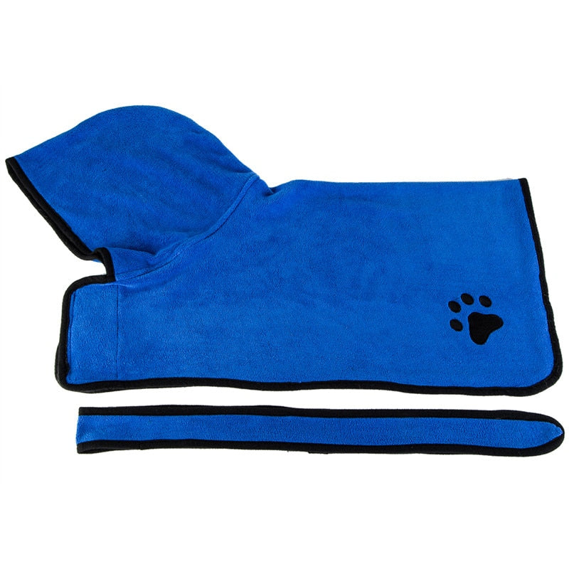 Pet Bath Towels Dog Bathrobe Soft Quickly Absorbing Water Fiber Pet Drying Towel Robe With Hat For Small Large Dogs Pet Supplies - Your Healthy Version