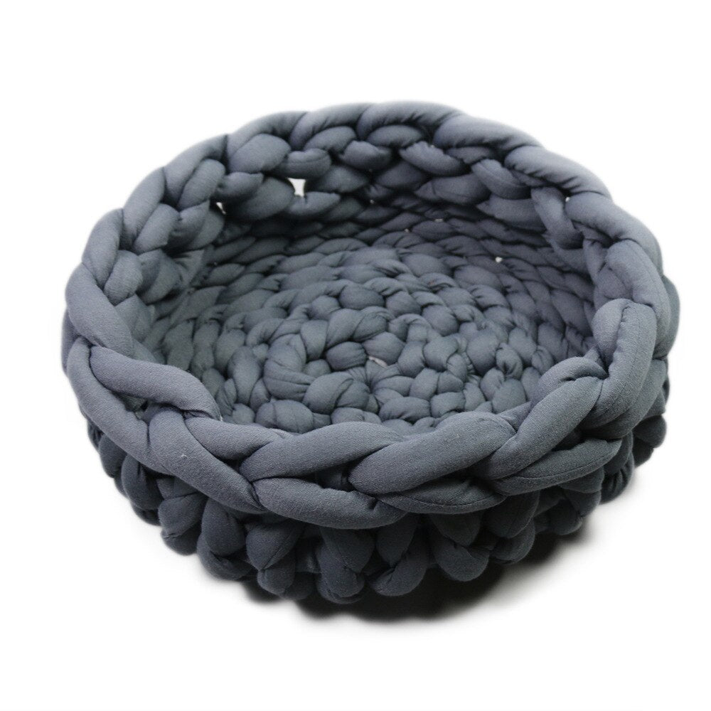 Pet Kennel Pet Dog Cat Hand-woven Bed Handmade Knit Nest House Puppy Kitten Cave Basket Sleeping Bag Dogs Kennel Supplies - Your Healthy Version
