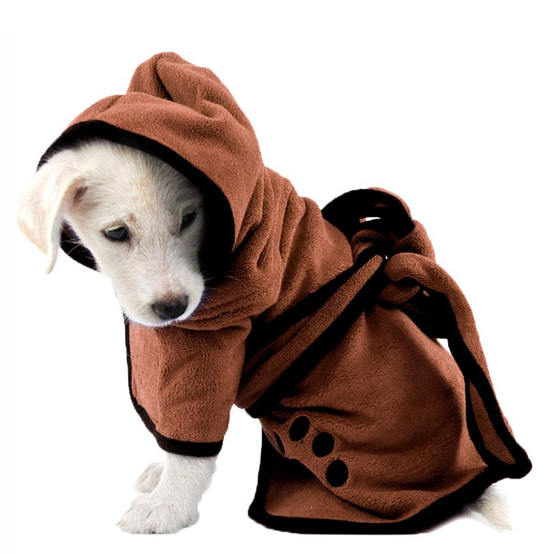 Pet Bath Towels Dog Bathrobe Soft Quickly Absorbing Water Fiber Pet Drying Towel Robe With Hat For Small Large Dogs Pet Supplies - Your Healthy Version