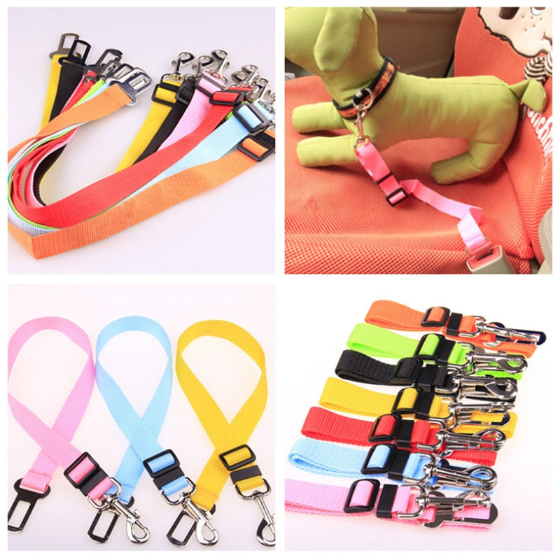 Pet Dog Cat Car Seat Belt Dog Accessories Adjustable Harness Lead Leash Small Medium Travel Clip Puppy Collar Leash Pet Supplies - Your Healthy Version