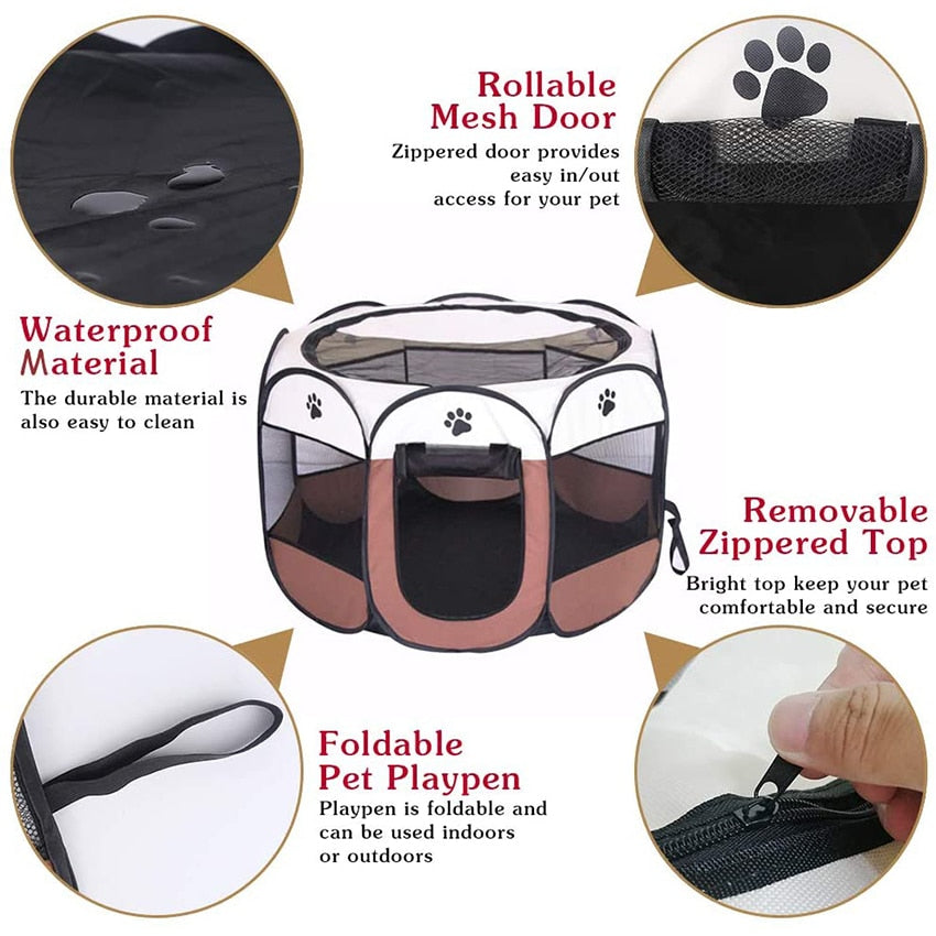 Pet Tent Portable Dog House Folding Pet Cage Indoor Cat Tent Puppy Kennel House For Large Dogs Cat Rabbits Outdoor Pet Playpen - Your Healthy Version