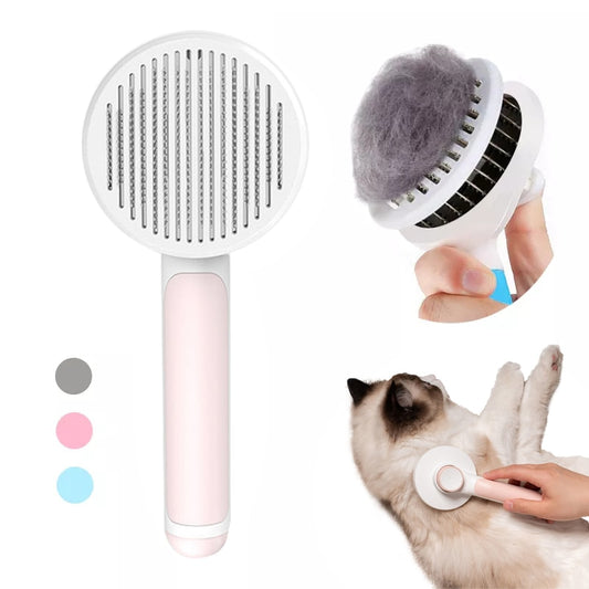 Pet Cat Brush Dog Comb Hair Removes Pet Hair Comb Self Cleaning Slicker Brush For Cats Dogs Removes Tangled Hair Beauty Products - Your Healthy Version