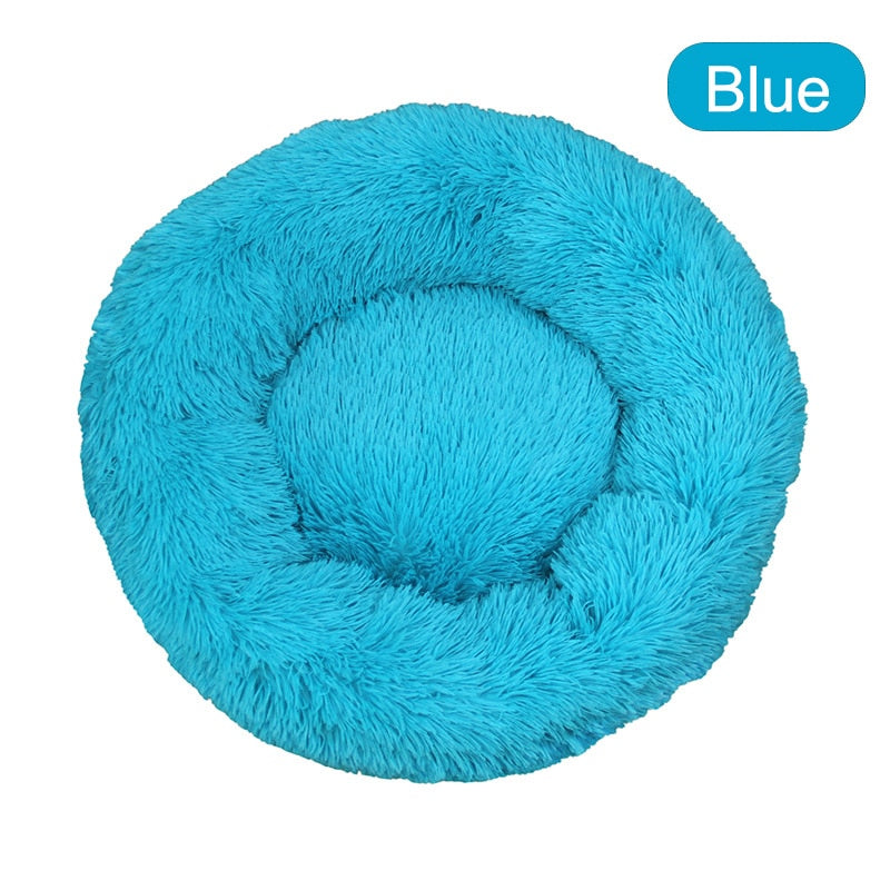 Round Big Dog Bed Sofa Long Plush Lounger Basket Fluffy Pet Bed House for Dogs Cats Puppy Cushion Winter Warm Pet Bed Kennel - Your Healthy Version