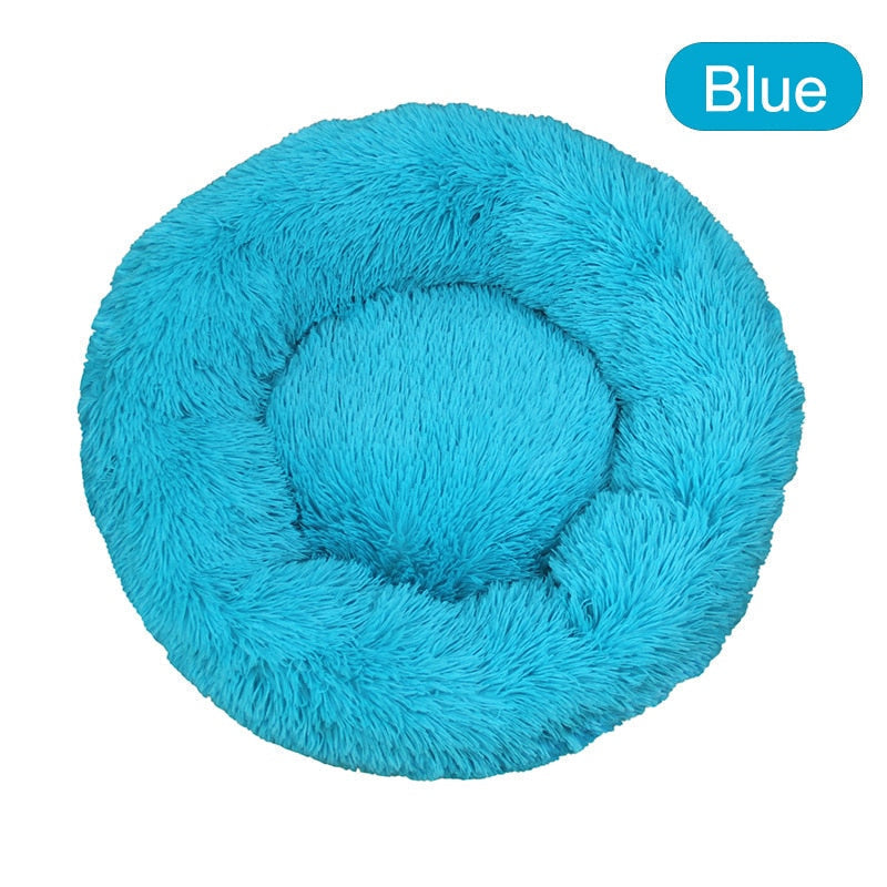Round Big Dog Bed Sofa Long Plush Lounger Basket Fluffy Pet Bed House for Dogs Cats Puppy Cushion Winter Warm Pet Bed Kennel - Your Healthy Version