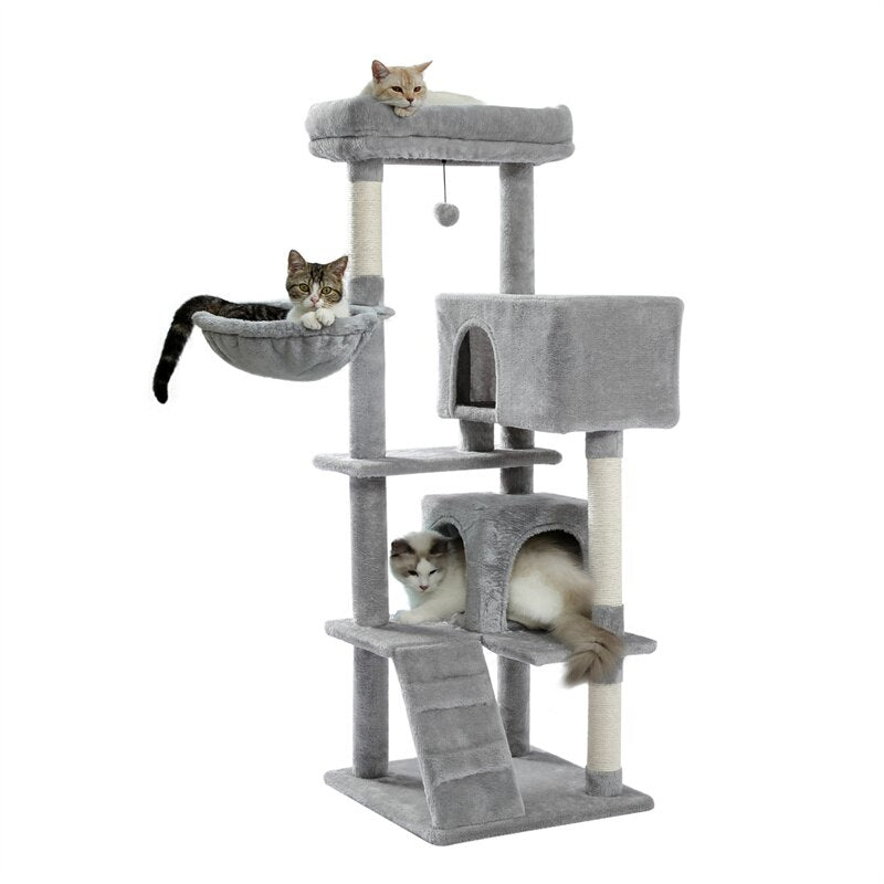 Luxury Cat Tree Condo Furniture Kitten Activity Tower Pet Kitty Play House with Scratching Posts Perches Hammoc - Your Healthy Version