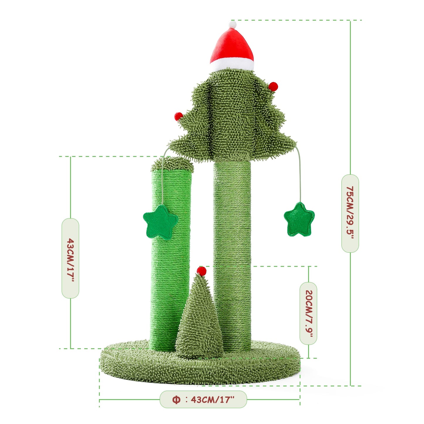 Cute Cactus Pet Cat Tree Toy with Ball Scratching Post for Cat Kitten Climbing Mushroom Condo Protecting Furniture - Your Healthy Version