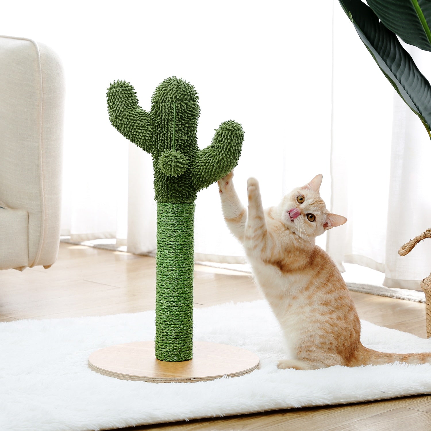 Cute Cactus Pet Cat Tree Toy with Ball Scratching Post for Cat Kitten Climbing Mushroom Condo Protecting Furniture - Your Healthy Version