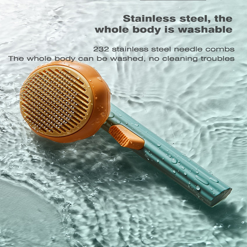 Cat Brush Comb Pet Pumpkin Comb For Dogs Cats Dog Hair Remover Brush Pet Hair Shedding Self Cleaning Comb Pet Grooming Tools - Your Healthy Version